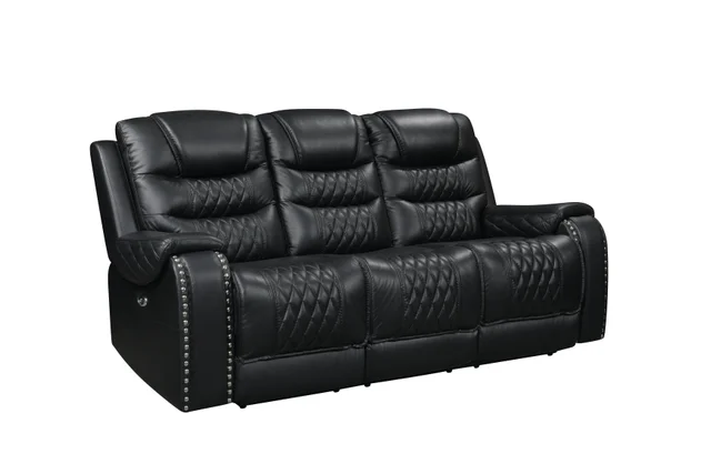 Harley Black Power - TOP GRAIN LEATHER Reclining Set **NEW ARRIVAL**