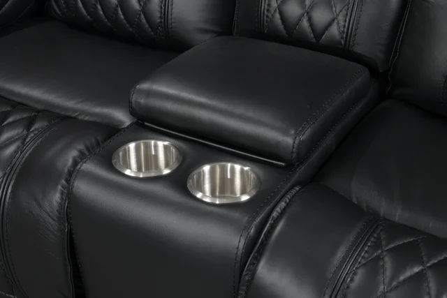 Harley Black Power - TOP GRAIN LEATHER Reclining Set **NEW ARRIVAL**